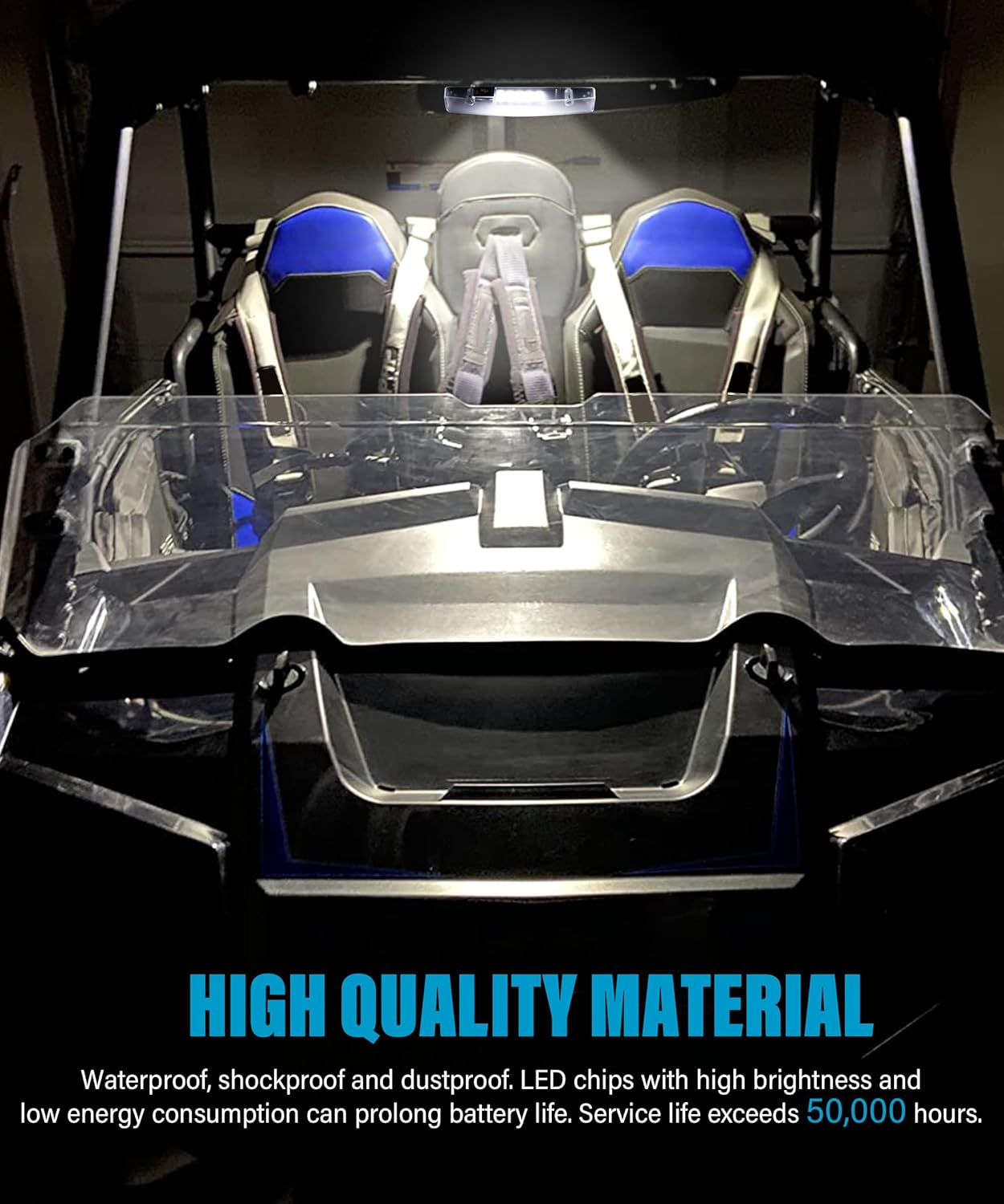 RACOONA UTV Dome Light,UTV Interior Light,Universal Roll Bar Mount LED Light,Car Accessories Interior Dome Light Utility Roll Cage Light Courtesy Light for UTV ATV RZR Truck Car Off Road Vehicle