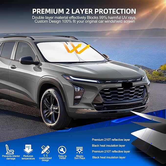 Windshield Sun Shade for Ch-evro-let/Chevy Trax 2024 2025 2026 Foldable - Image 3