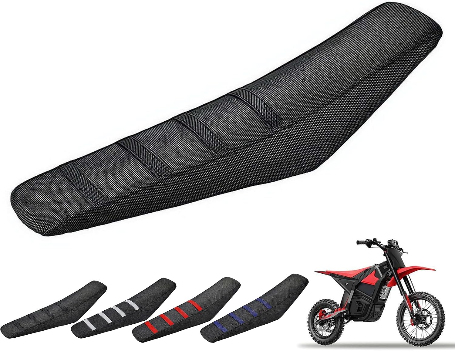 Seat Cover for Yozma IN10, Non-Slip Stripes Dirt Bike Cushion Skin, Waterproof PVC Ebike Saddle Protector Accessories for Yozma in 10 Electric Trail Motorcycle