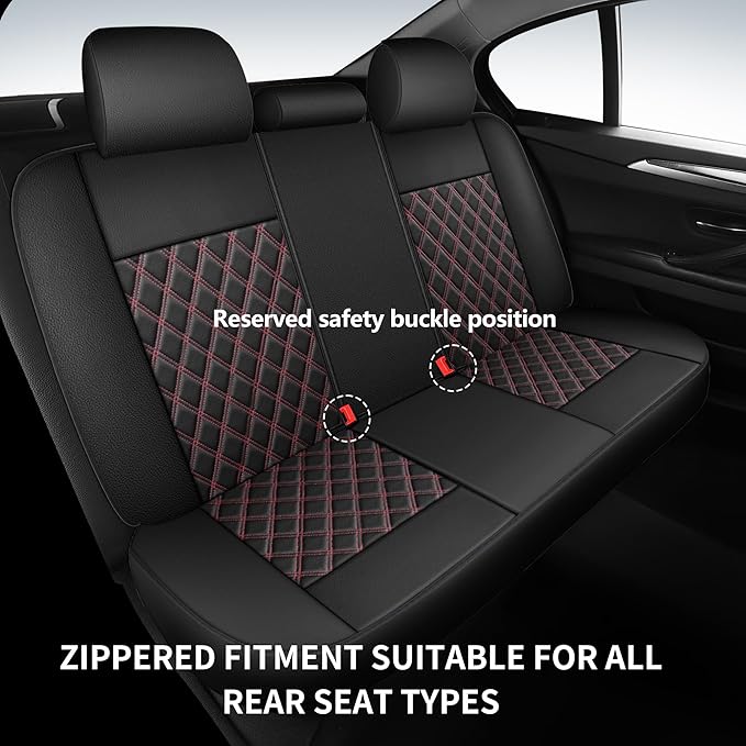 Car Seat Covers Full Set, Breathable and Waterproof Napa Leather Car Seat Cover - Image 9