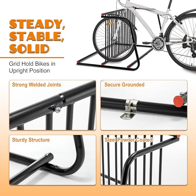 Floor Bike Rack, 10-Bike Freestanding Bicycle Storage Holder - Image 5