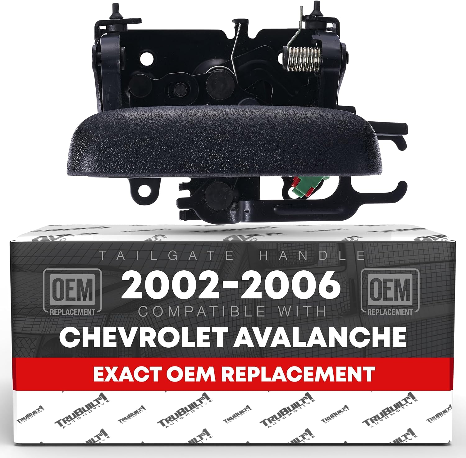 T1A Tailgate Handle Assembly - Compatible with 2002-2006 Chevrolet Avalanche 1500, 02-06 Avalanche 2500; 02-06 Cadillac Escalade EXT - Liftgate Latch Handle - Textured Black - OEM 15086873, 19209650