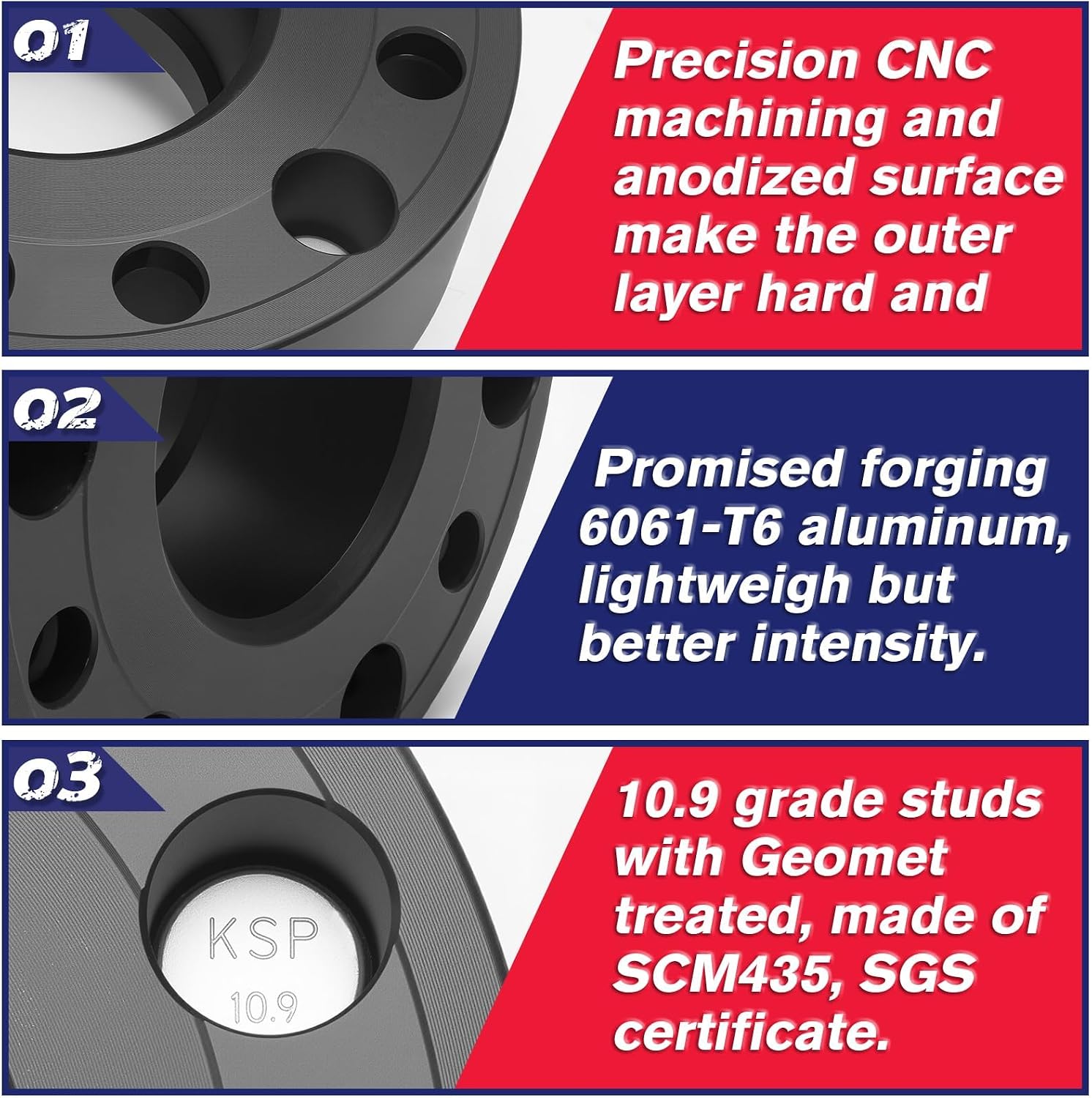 KSP 6x5.5 Wheel Spacers 2 Inch for Silverado 1500 Sierra 1500, 6x139.7 M14x1.5 Studs 78.1mm Hub Bore Forged Spacer fits Yukon XL, Tahoe, Escalade Avalanche,2pcs