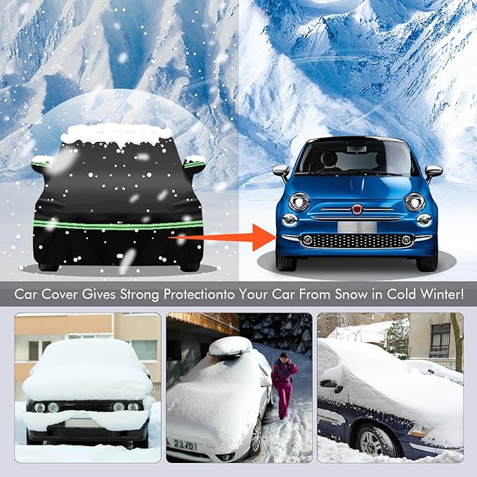 Replace for 2007-2023 Fiat 500/500C Car Cover 210D Outdoor Waterproof UV Snow - Image 6
