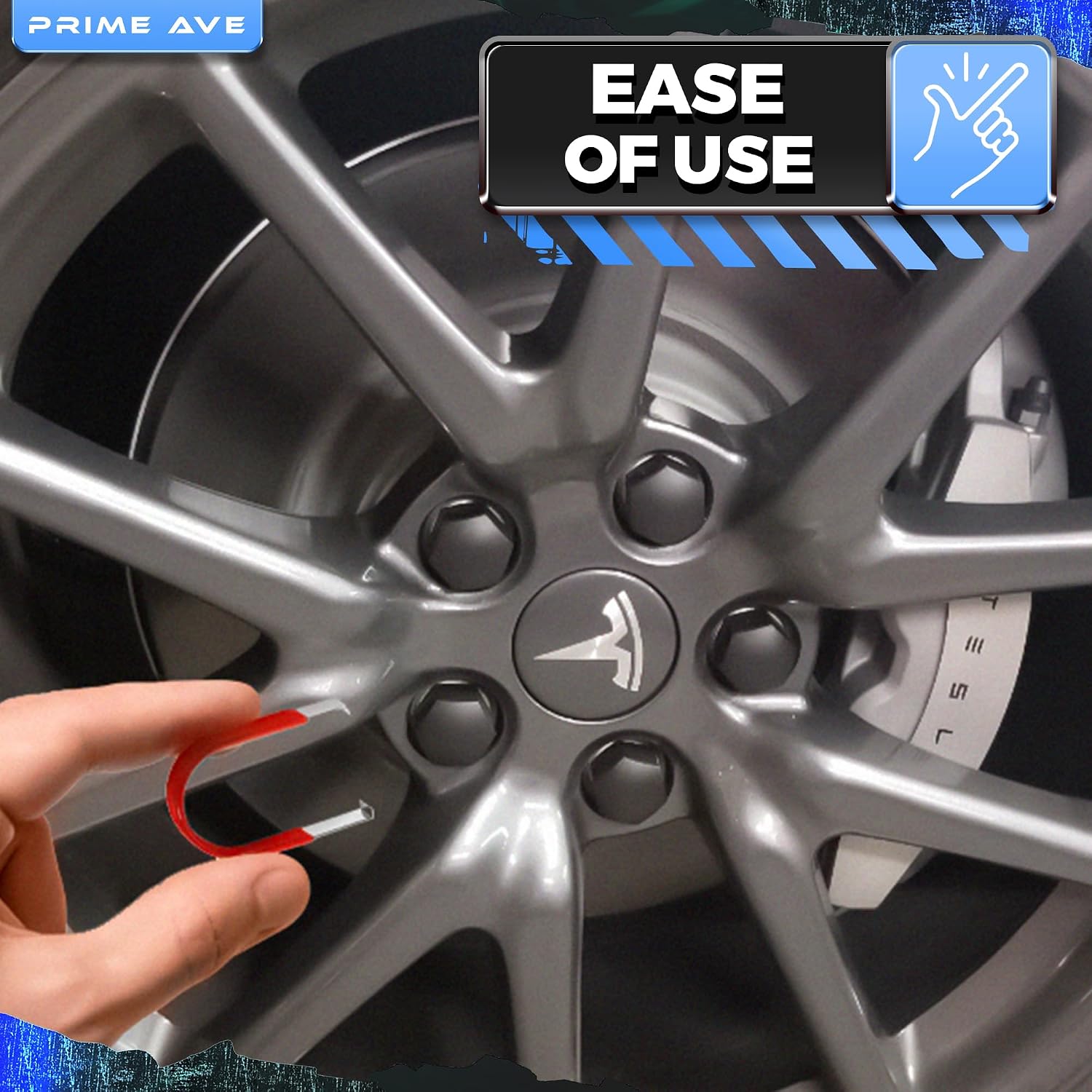 Wheel Lug Nut Cap Cover & Center Cap Removal Tool Set+ - Plastic & Stainless-Steel Lug Nut Pullers Compatible/Replacement for Audi BMW Mercedes Mini Tesla VW- Toolbox Essentials