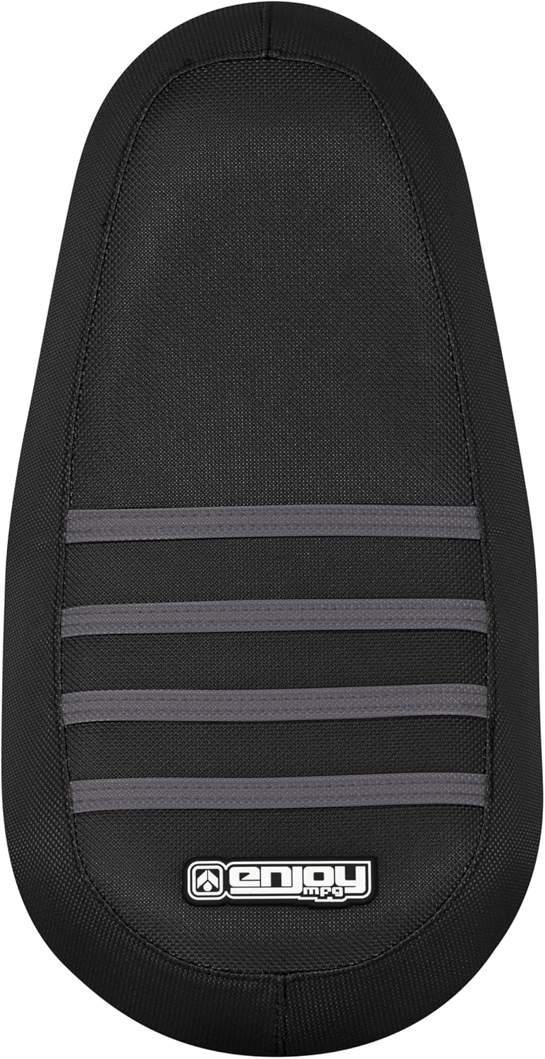 Enjoy Mfg Seat Cover - Compatible with Coleman B200RSV B200RS Mini Bike #579 (All Black with Grey Ribs)