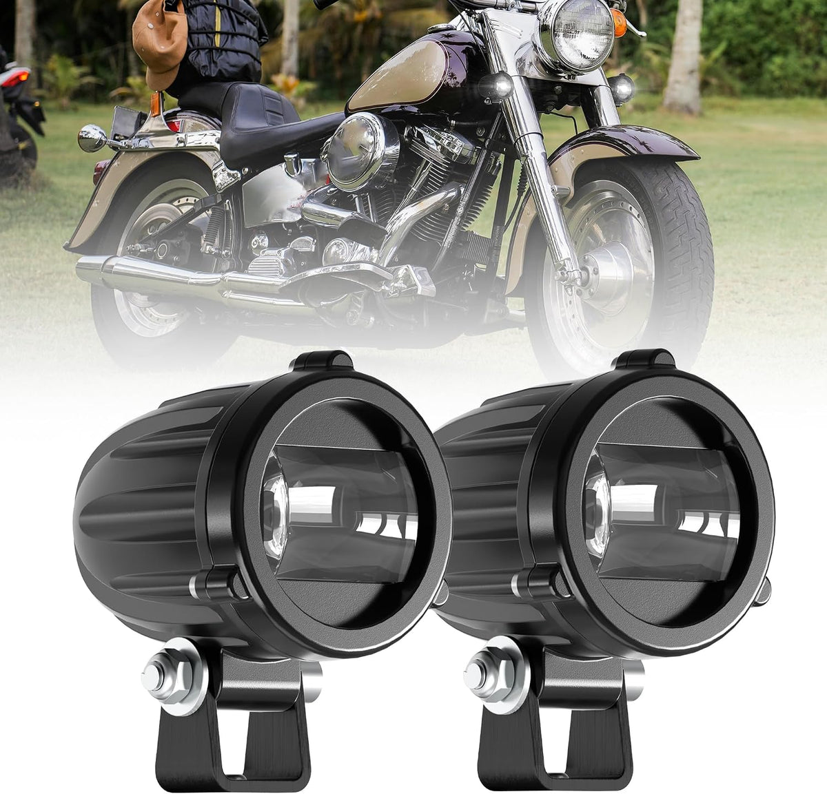 4wdking 2" led motorcycle lights 20w 2000lm spot, main product view
