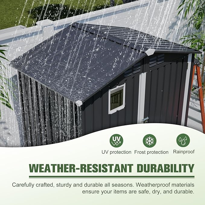 6x4 FT Outdoor Storage Shed, Metal Shed - Image 10