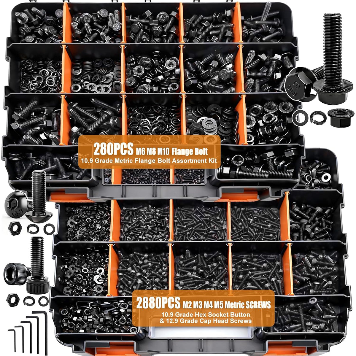 mankk 3160pcs metric bolt nut assortment kit, with, main product view