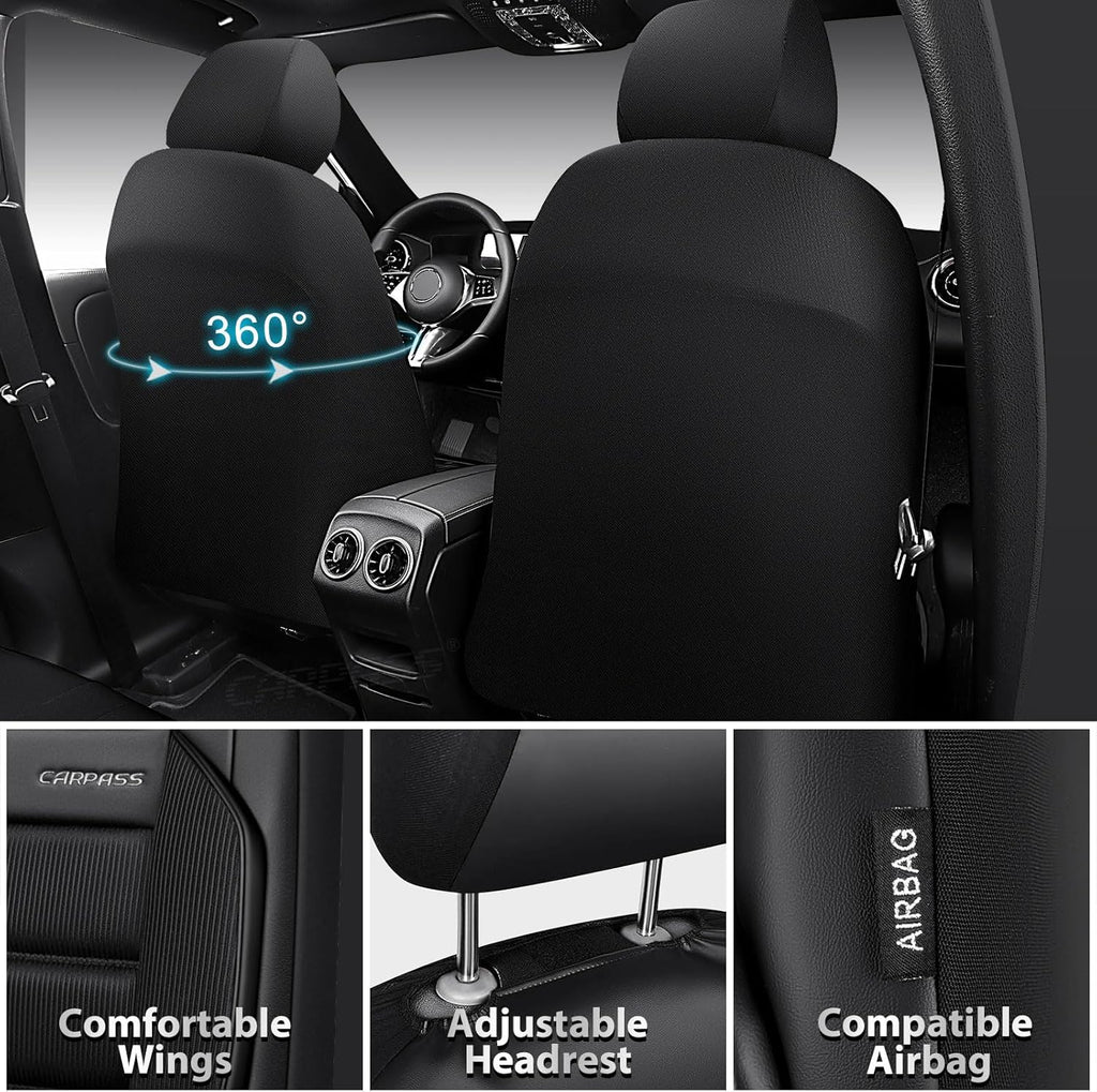car pass memory foam seat covers front, airy, close-up detail
