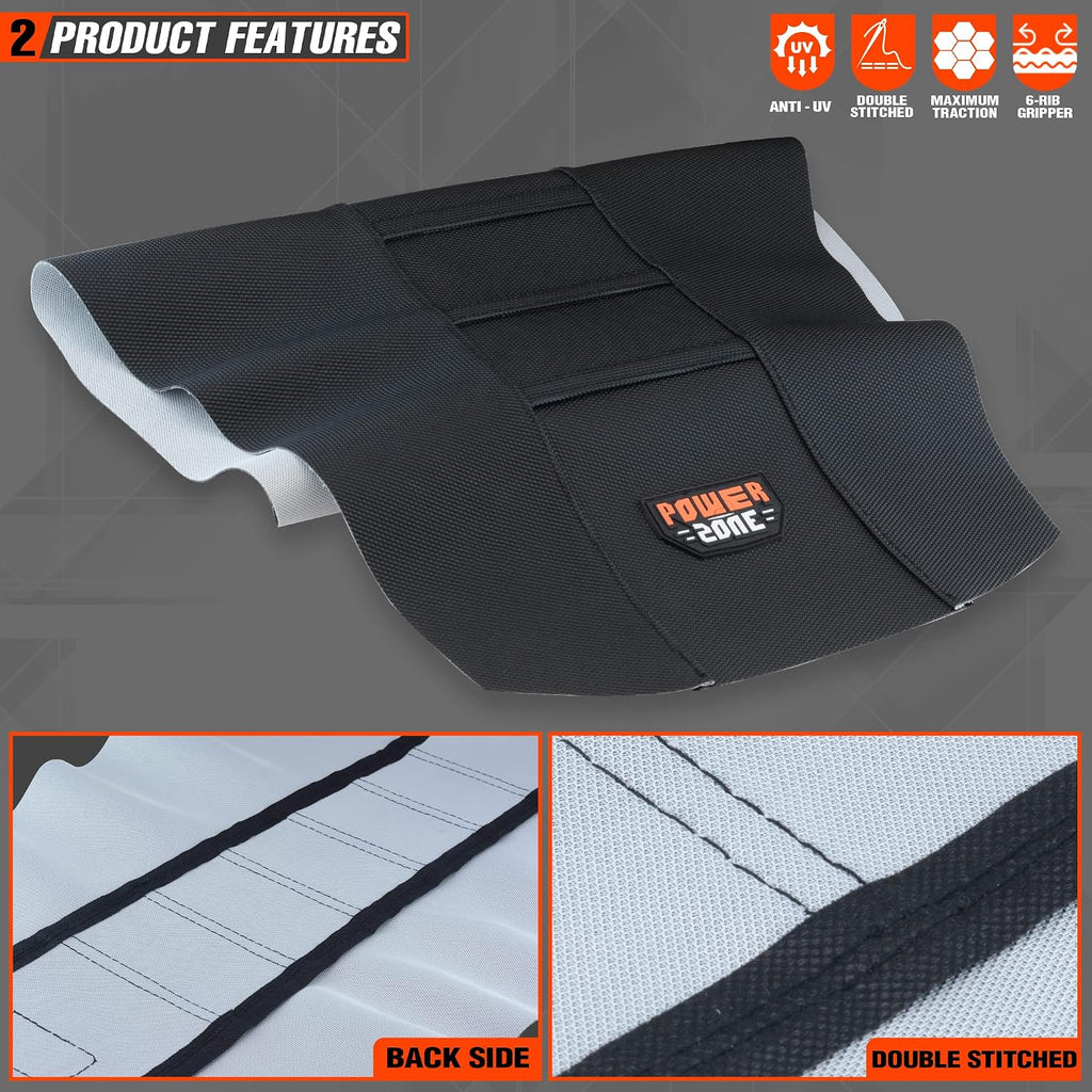 Universial Dirt Bike Seat Cover - Soft Ribbed Rubber Seat Covers for Motorcross Enduro (Black-2)