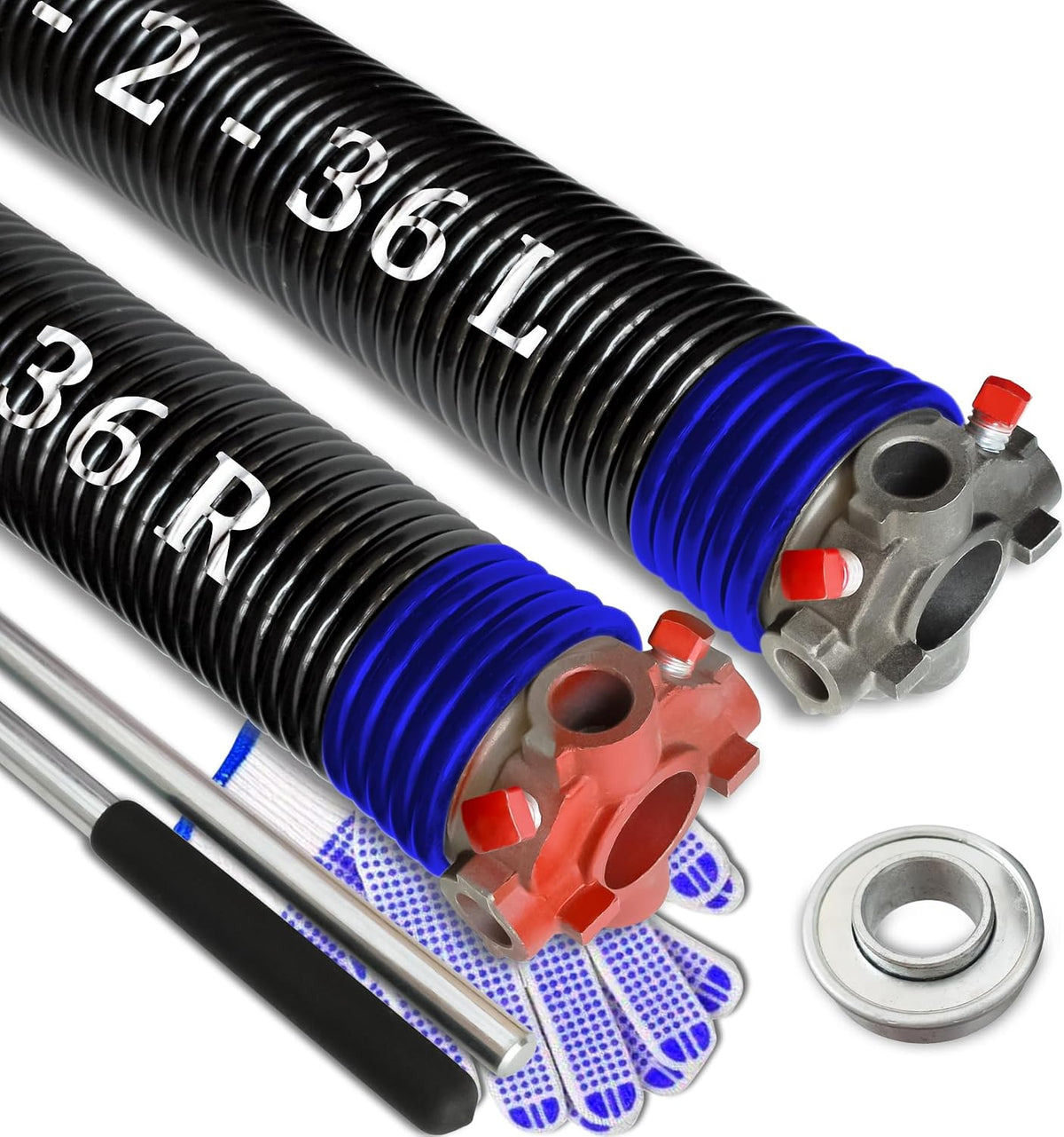 Garage Door Torsion Spring Set, Pair of 2" Electrophoresis Coated Garage Door