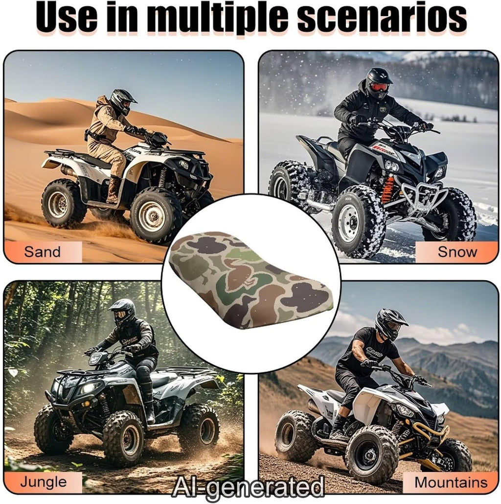 Camouflage Duck ATV Seat Cover Waterproof Soft 4-Wheeler Seat Cushion Covers Breathable Compatible with Most ATV for Sportsman, Rancher, Foreman, Scrambler