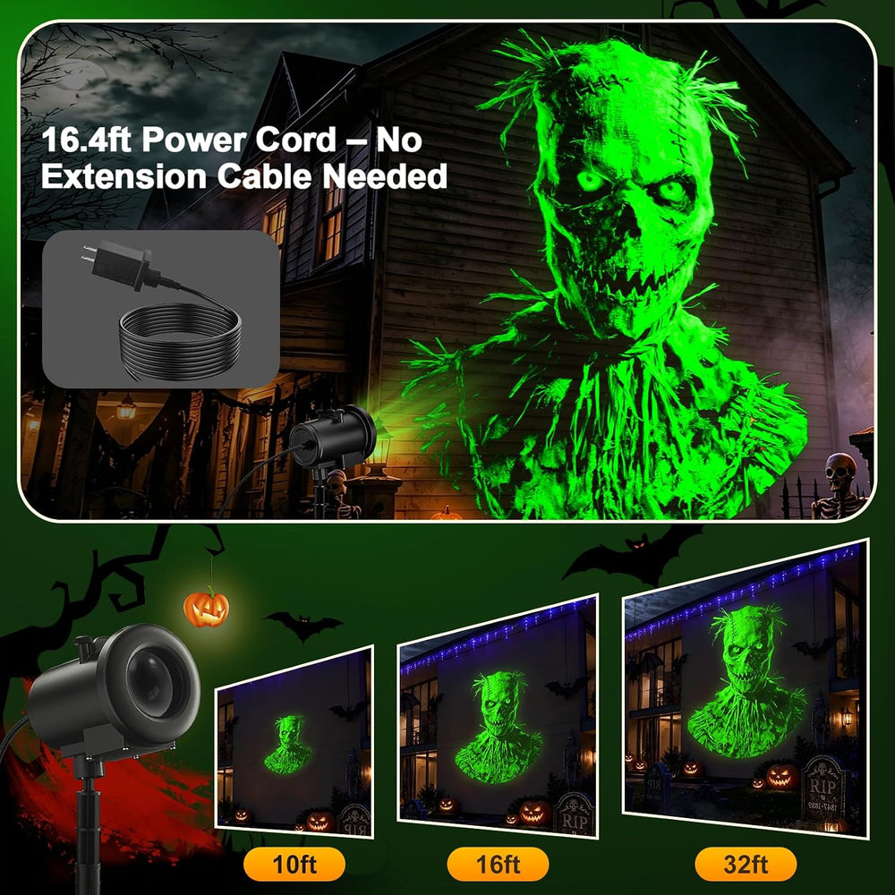 12-in-1 Halloween Projector Lights, Dynamic Projection Light with Skull