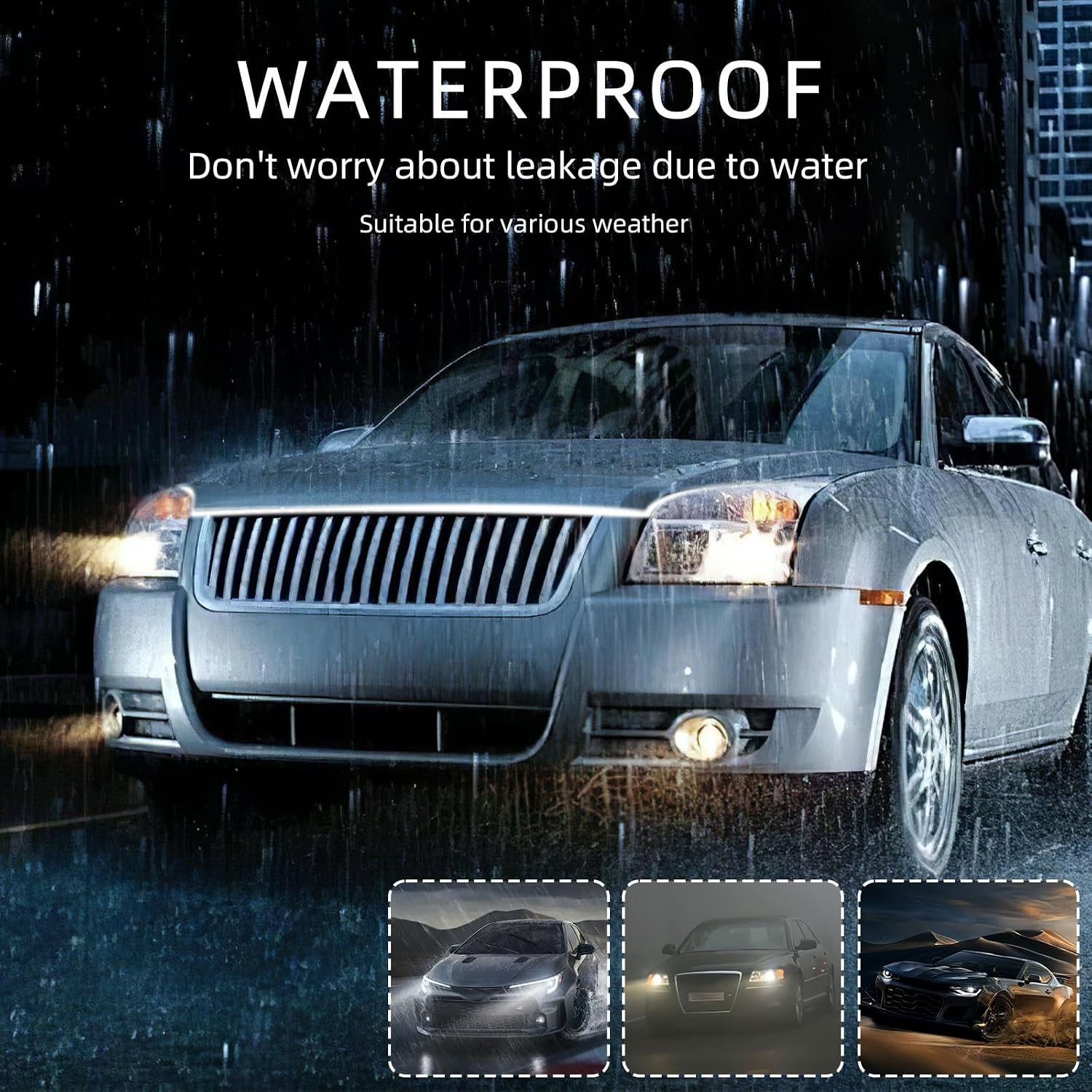 Car Hood Light Strip, 71 Inches Waterproof Flexible LED Strip, Dynamic Scan Start Up Car Daytime Running Lights, Universal Auto Exterior Decor Accessories for Most Vehicles (White, 71 Inches)