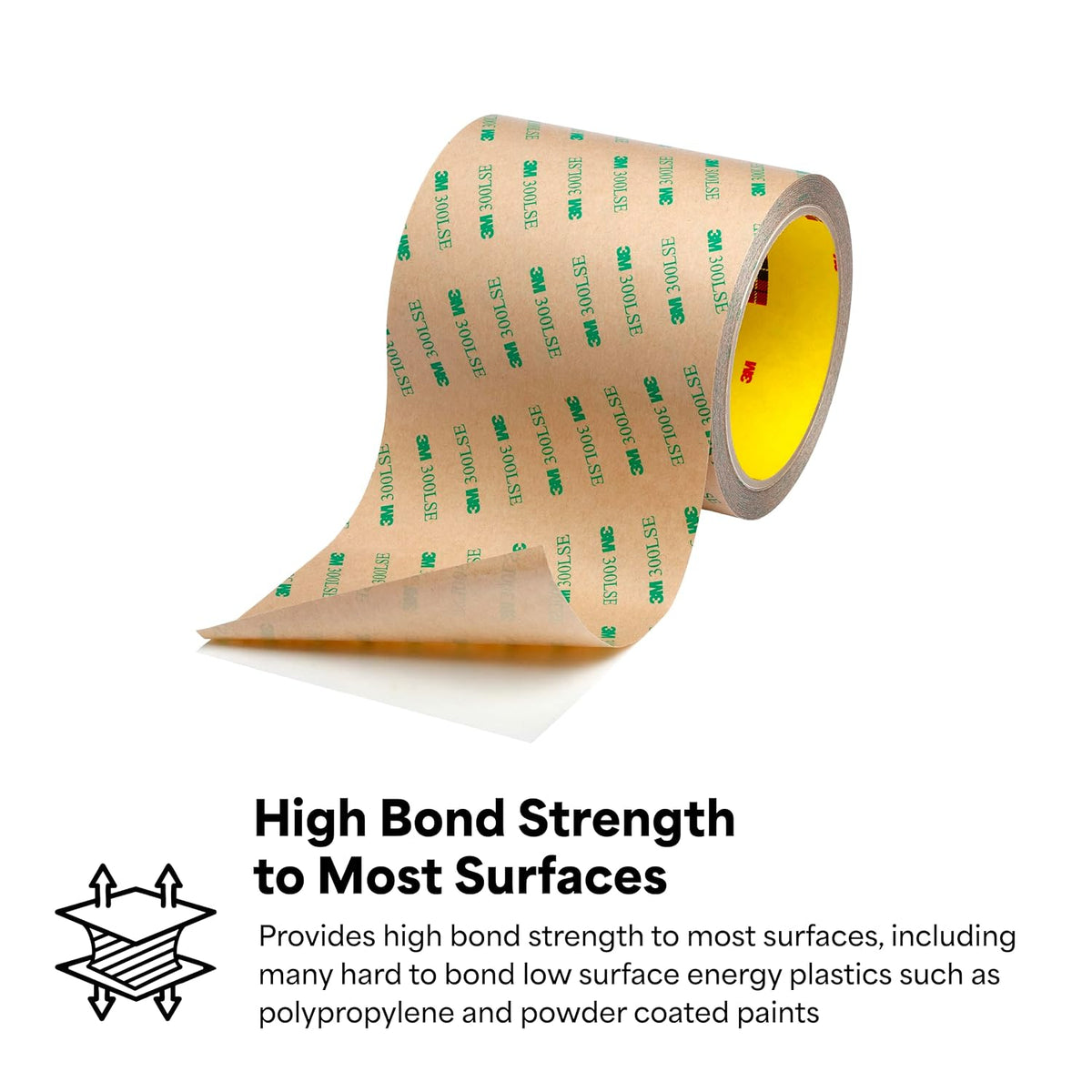 3m 9495le polyester tape with 300lse, double coated, close-up detail