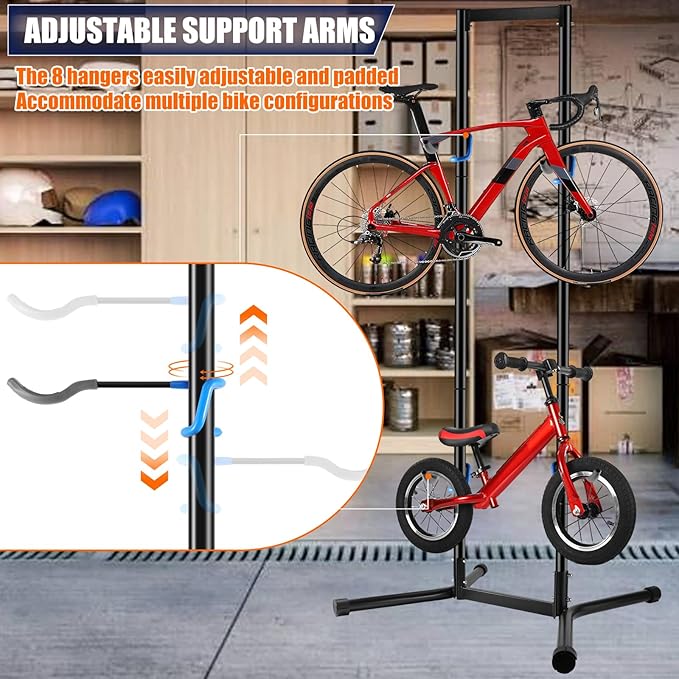 Stand Bike Storage Rack Garage Max 240lbs, Freestanding Gravity Indoor Bike - Image 3