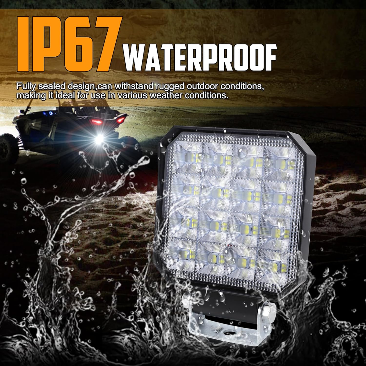OPPBUY1 Pack Backup Light for Ranger,20W Bright White Reverse Lights Rear LED Light Kit,Plug &Play LED Driving Work Light Waterproof Cargo Flood Light for 2018-2024 Polaris Ranger 1000 XP/Crew