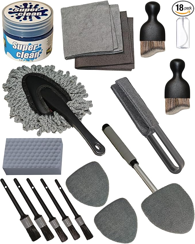 18Pcs Professional Car Interior Detailing Kit All-in-One Cleaning Tools by OeSee