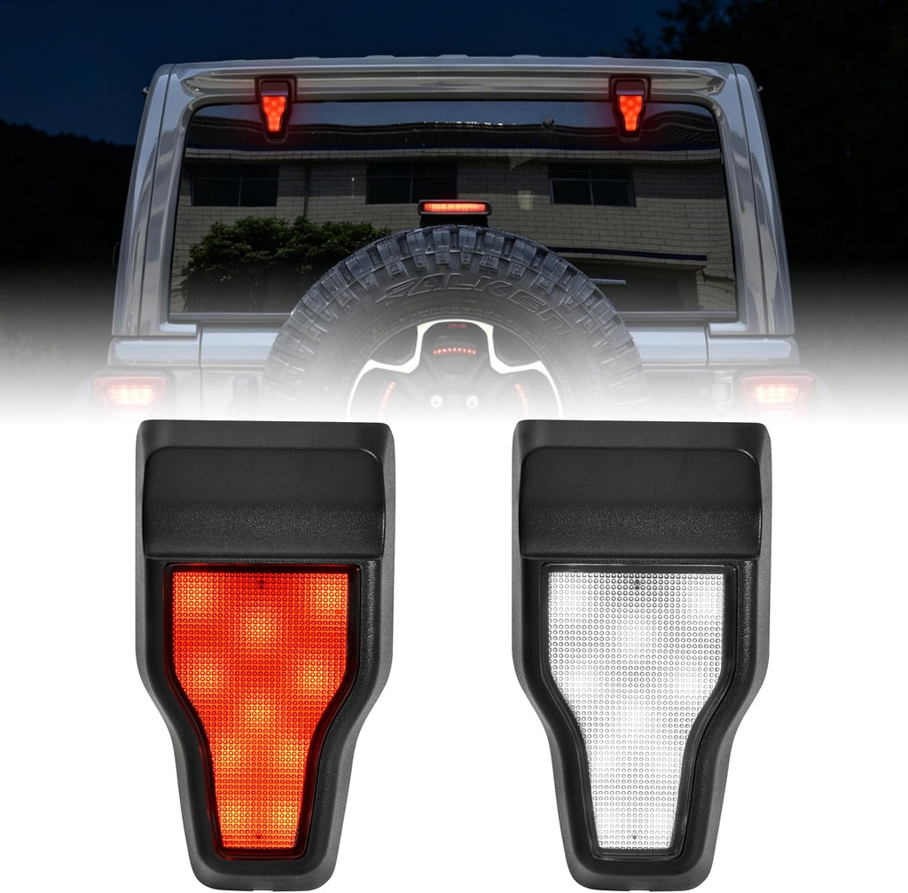 LED Rear Window Light for 2018-2021 Wrangler JL, Red Running Brake Turn Signal White Reverse Lamp Rear Tailgate Glass Hinge Mounted Light for Jeep Wrangler JL 2018-2021 Accessories