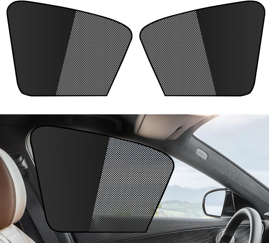 Car Sun Shade,Car Accessories Universal Magnetic Driver Window Sun Shade,Half Blackout Half See-Through Curtains UV Protection,Automotive Windows Sunshades for Most Car (2Pcs-Front Window)