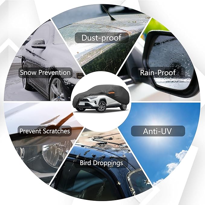 MORNYRAY Compatible with Ford F150, Car Cover Outdoor Waterproof Sun Rain Snow - Image 3