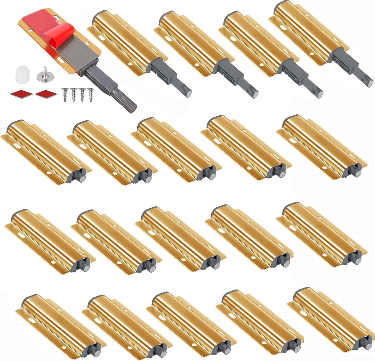 push to open door latch, 20 pack gold, main product view