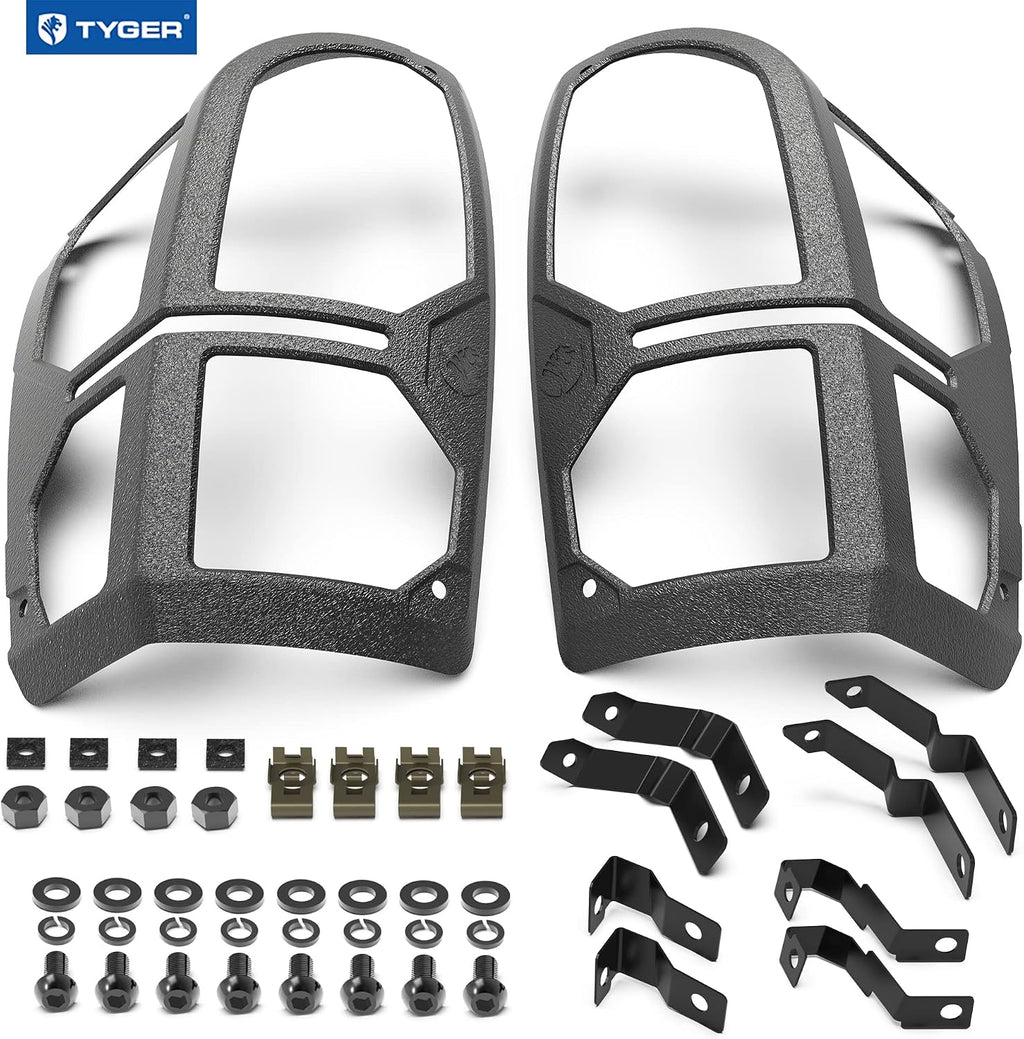 Tyger Auto Pauldrons Cast Aluminum Alloy Premium Tail Light Guard Covers Compatible with 2016-2023 Toyota Tacoma | Powdered Textured Black | No Drilling Required | TG-TG7T86668