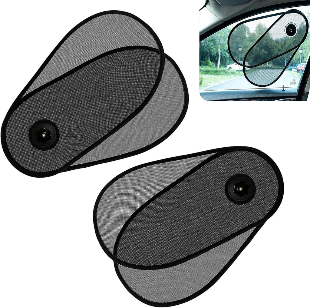 2 PCS Car Window Shades for Baby, 15.75" × 8.27" Rotatable Side Window Sun Shade, Mesh Sun Blocker with Suction Cups, Fits Driver/Passenger/Rear Windows