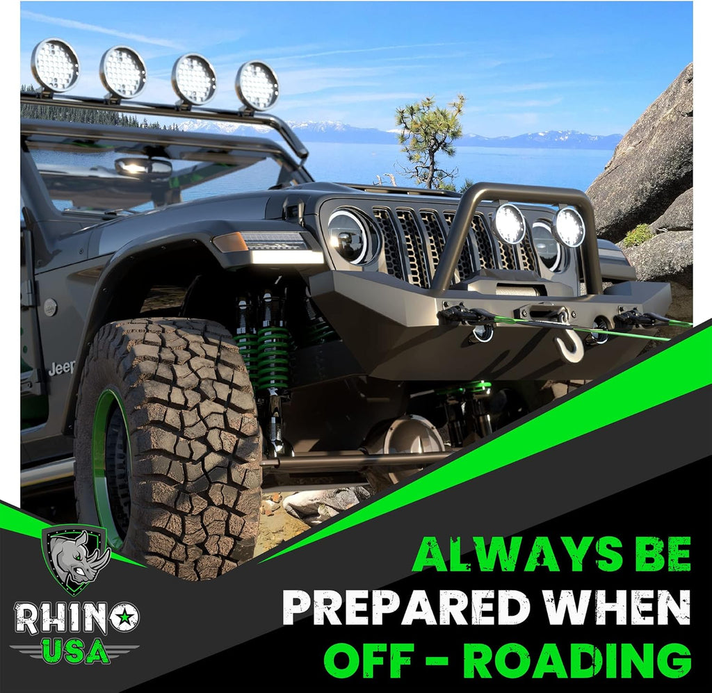 Rhino USA D Ring Shackles (2-Pack) - 41,850lb Break Strength – Heavy Duty 3/4" Clevis Shackle with 7/8 Pin for Towing & Off-Road Use - Pairs with Tow Strap for Vehicle Recovery (Black)