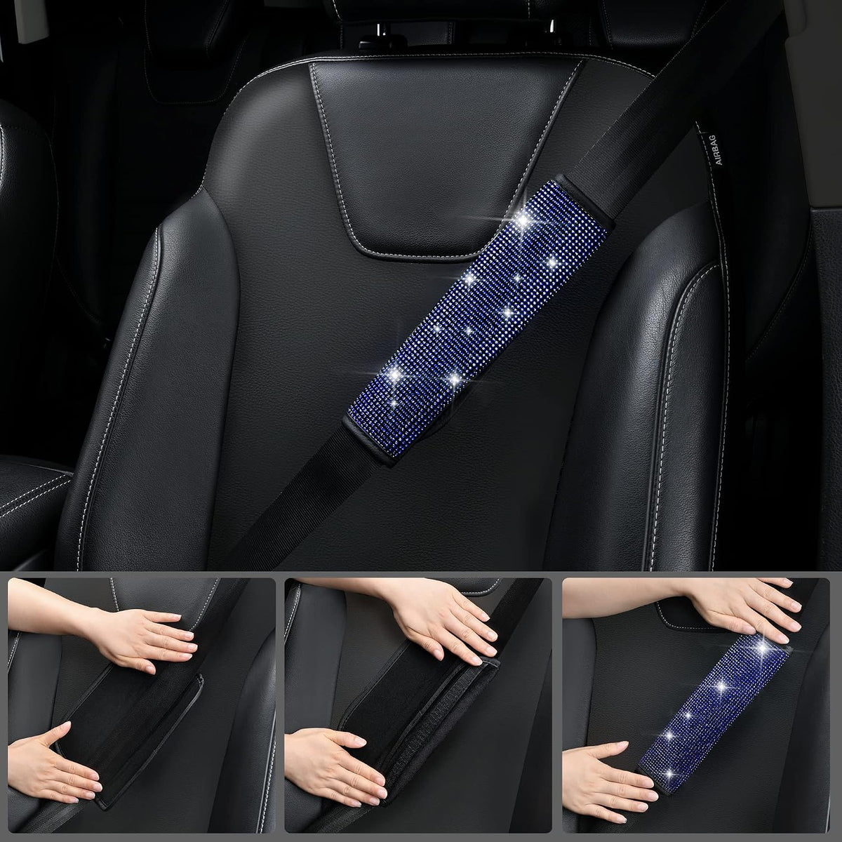 car pass 23 pcs bling diamond car accessories on a desk or shelf