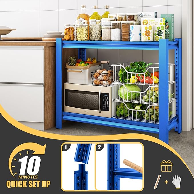 40" W Garage Shelving Heavy Duty，1000LBS Loads Adjustable Garage Storage Shelves - Image 4