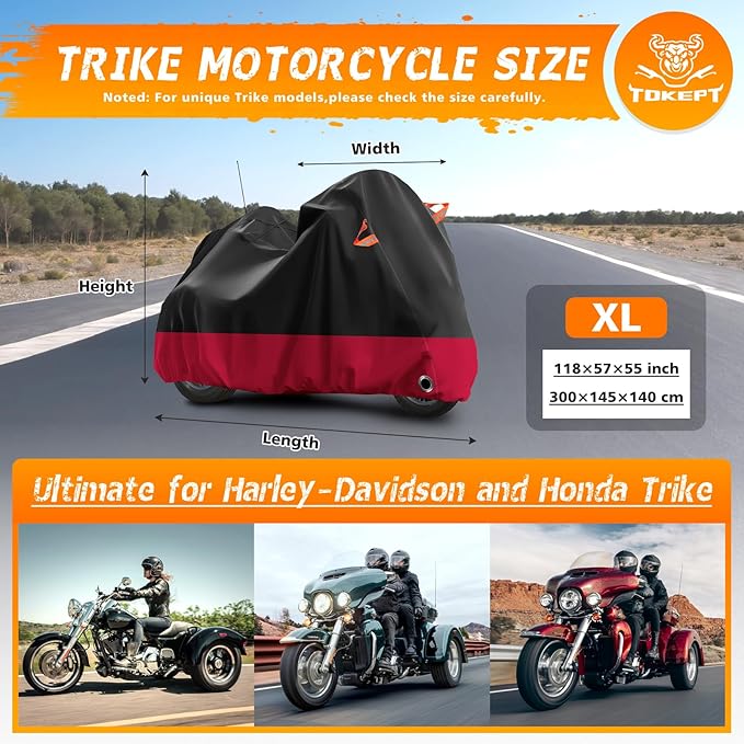 Trike Motorcycle Cover, Outdoor Waterproof Vehicle Cover - Image 2