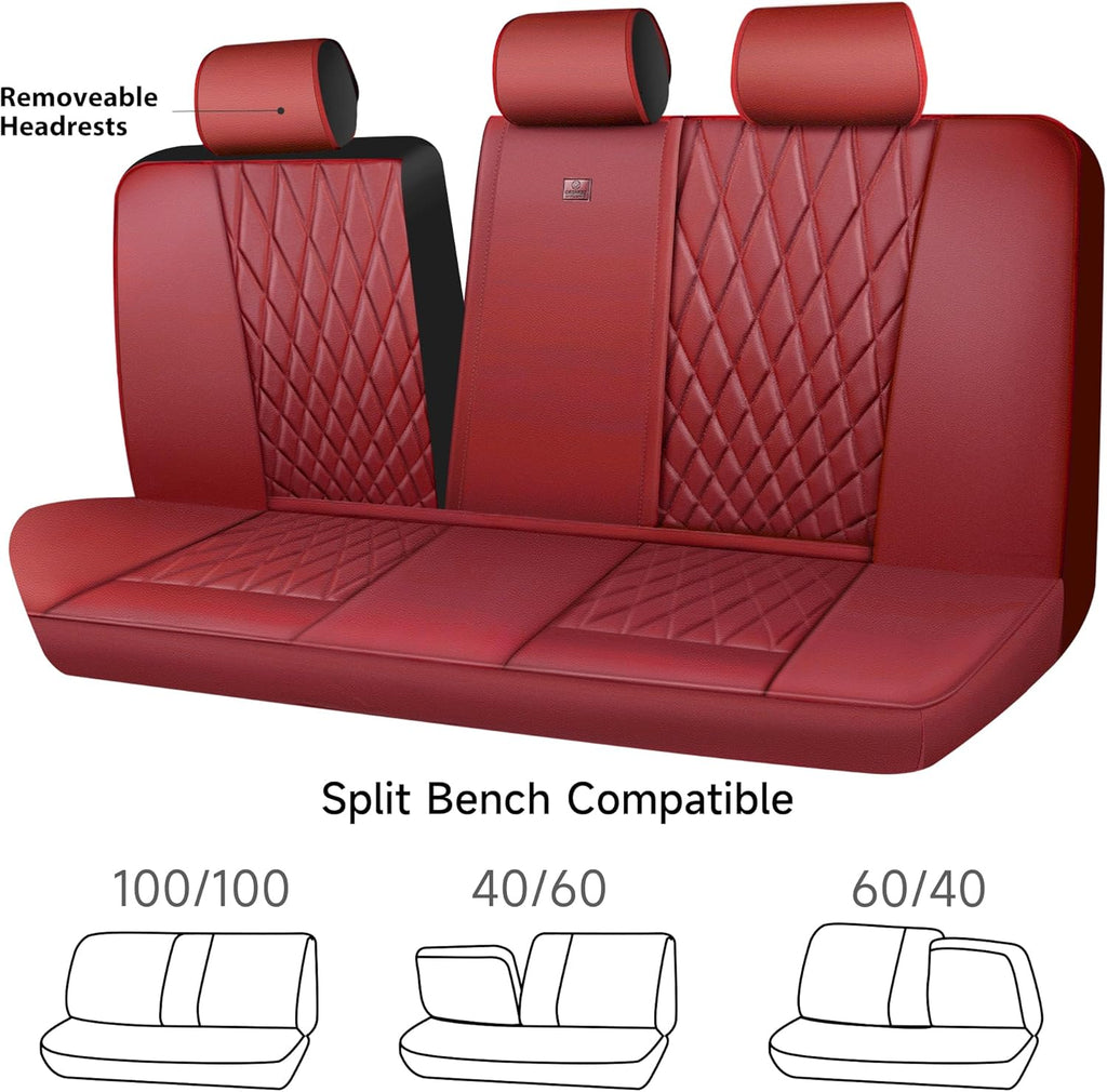 car pass piping luxury faux leather seat covers, side view