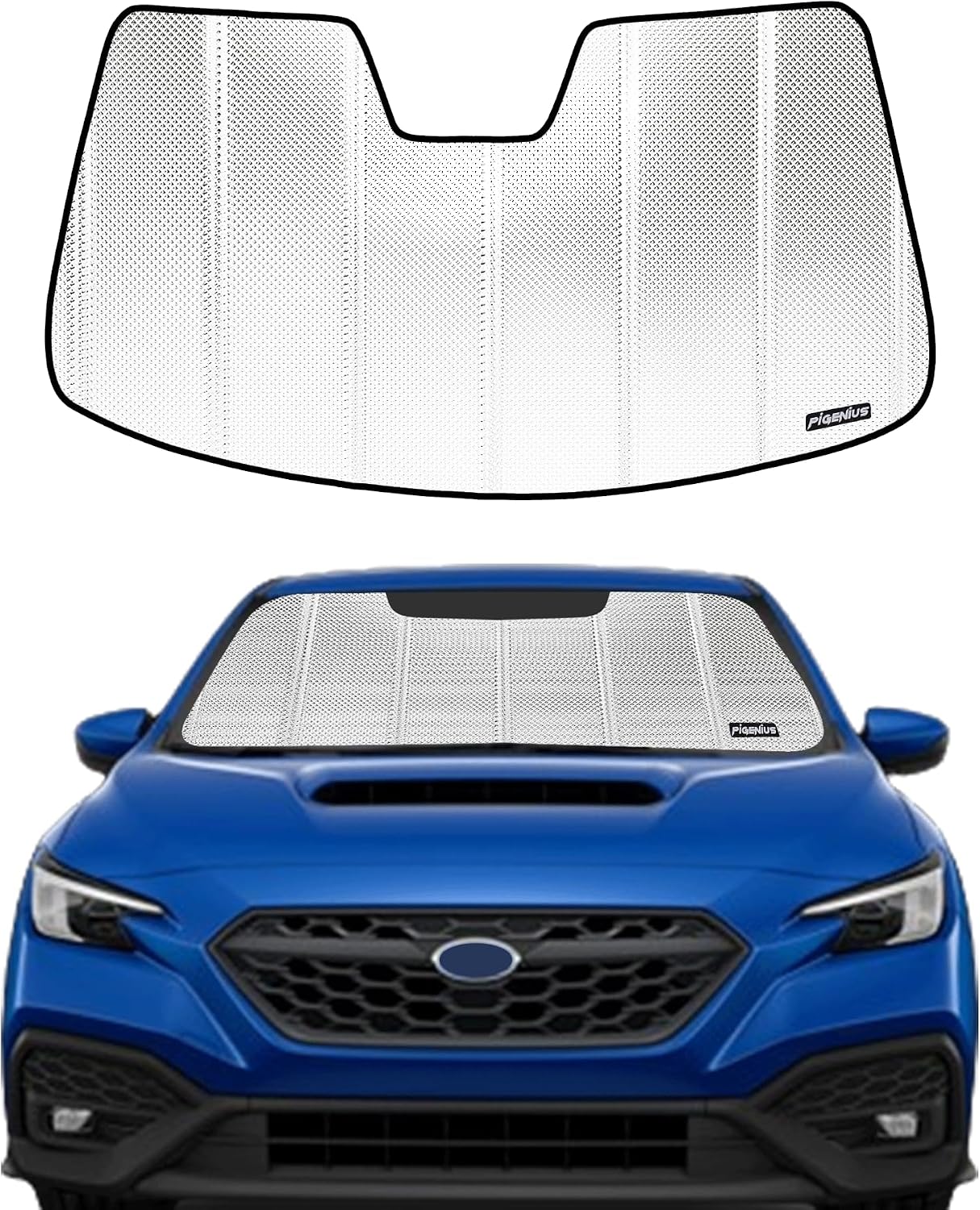 Pigenius Windshield Sun Shade for Subaru WRX2022-2025 with Eyesight Driver Assist System. Reflective Aluminum Film Front Window Sunshade - BLAZBLOCK