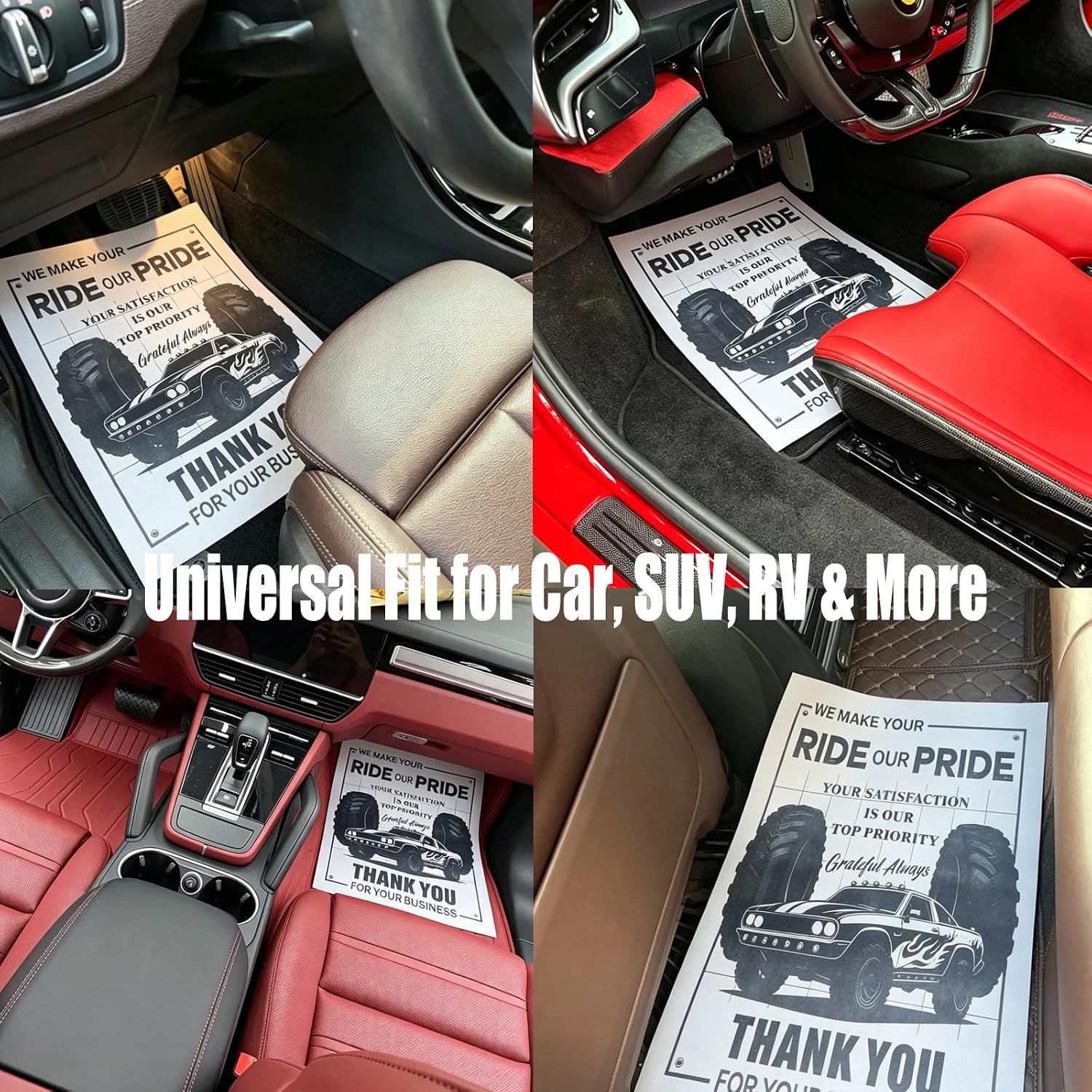 100pcs Disposable Paper Floor Mats for Cars, Paper Mats for Car Detailing, White Vehicle Interior Protection for Auto Detailing, Repair & Wash - 16x20 Inch