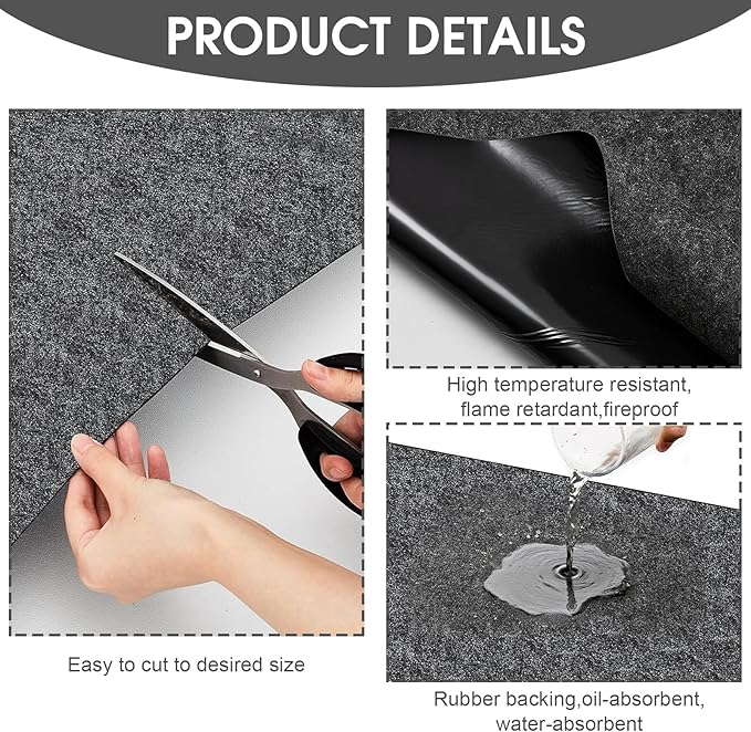 GlowShade Oil Spill Mat, 36 X 60 Inch Garage Floor Mat Under Car, Absorbent Oil - Image 3