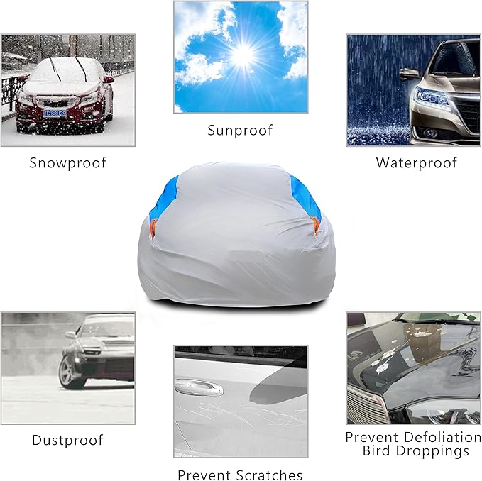 MORNYRAY Waterproof Car Cover All Weather Snowproof UV Protection Windproof - Image 3
