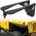 MONOKING 2PCS Front Flat Fender Flares for 1997-2006 Wrangler TJ, 2004-2006 Wrangler LJ 2/4 Door High Clearance Off-Road Heavy Duty Wheel Cover Paintable Carbon Steel No-Drill Bolt-On