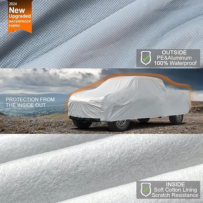Kayme 6 Layers Truck Cover Waterproof All Weather, Heavy Duty Outdoor Pickup - Image 2