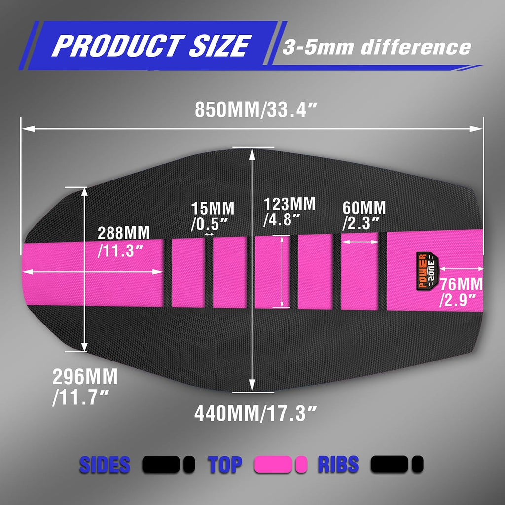 Gripper Rubber Dirt Bike Seat Cover - Universal Soft Seat Cover for Most Dirt Bike Motorcycle (Black-Pink)