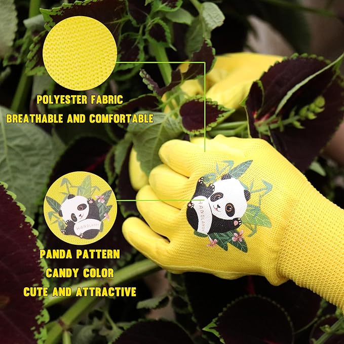 HANDLANDY 2 Pairs Kids Gardening Gloves, Toddler Children Garden Yard Work - Image 2