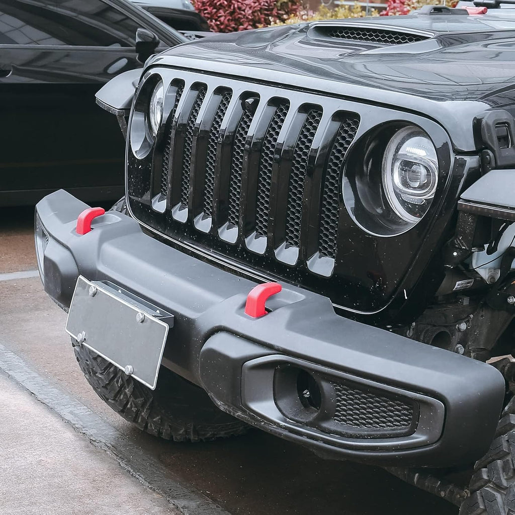 Upgrade Tow Hook Covers for Jeep Wrangler JK JL Gladiator TJ 07-22 | Factory Red Recovery Hook Protector Jeep Wrangler Accessories