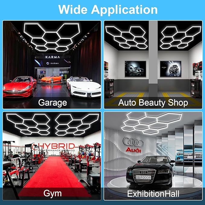 MODERN Hexagon Garage Light: Higher Brightness 38880 Lumens Honeycomb Garage - Image 7