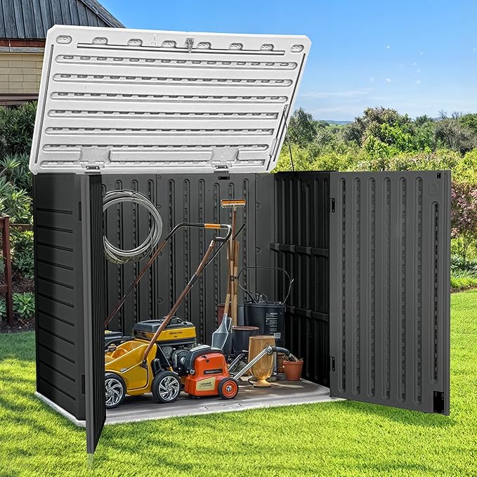 GOOBED Horizontal Shed with Padlock Latch, Outdoor Storage Shed - Image 2