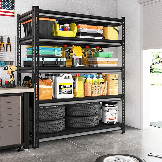 48" W Garage Shelving Heavy Duty, 2800LBS Loads Adjustable Garage Storage - Image 2