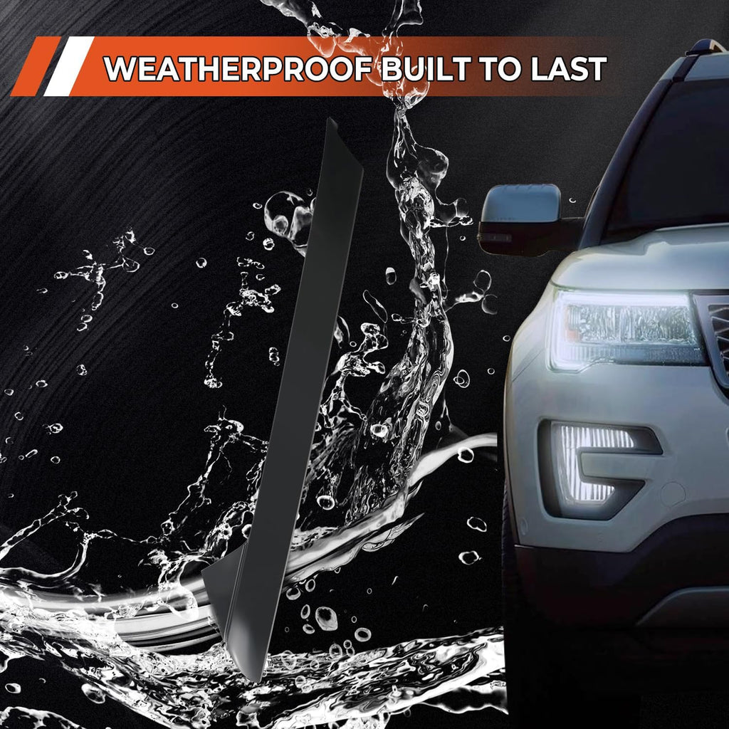 A-Pillar Molding Trim kit w/Clips Compatible with 2011-2019 Ford Explorer Right Passenger Side Outer Windshield Molding Trim Replace BB5Z-7803144-AA 926-451 BB5Z7803136AA BB5Z7803136AB BB5Z7803136BA