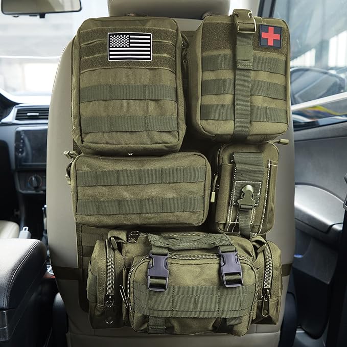 Universal Tactical Seat ​Back Organizer Vehicle Molle Panel Organizer Storage by Jimikay