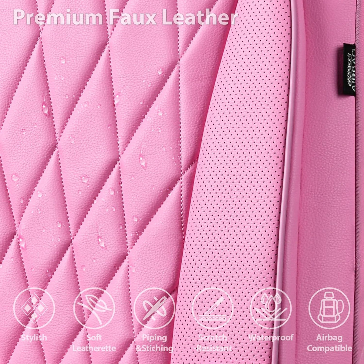 car pass piping luxury leather two front car, side view