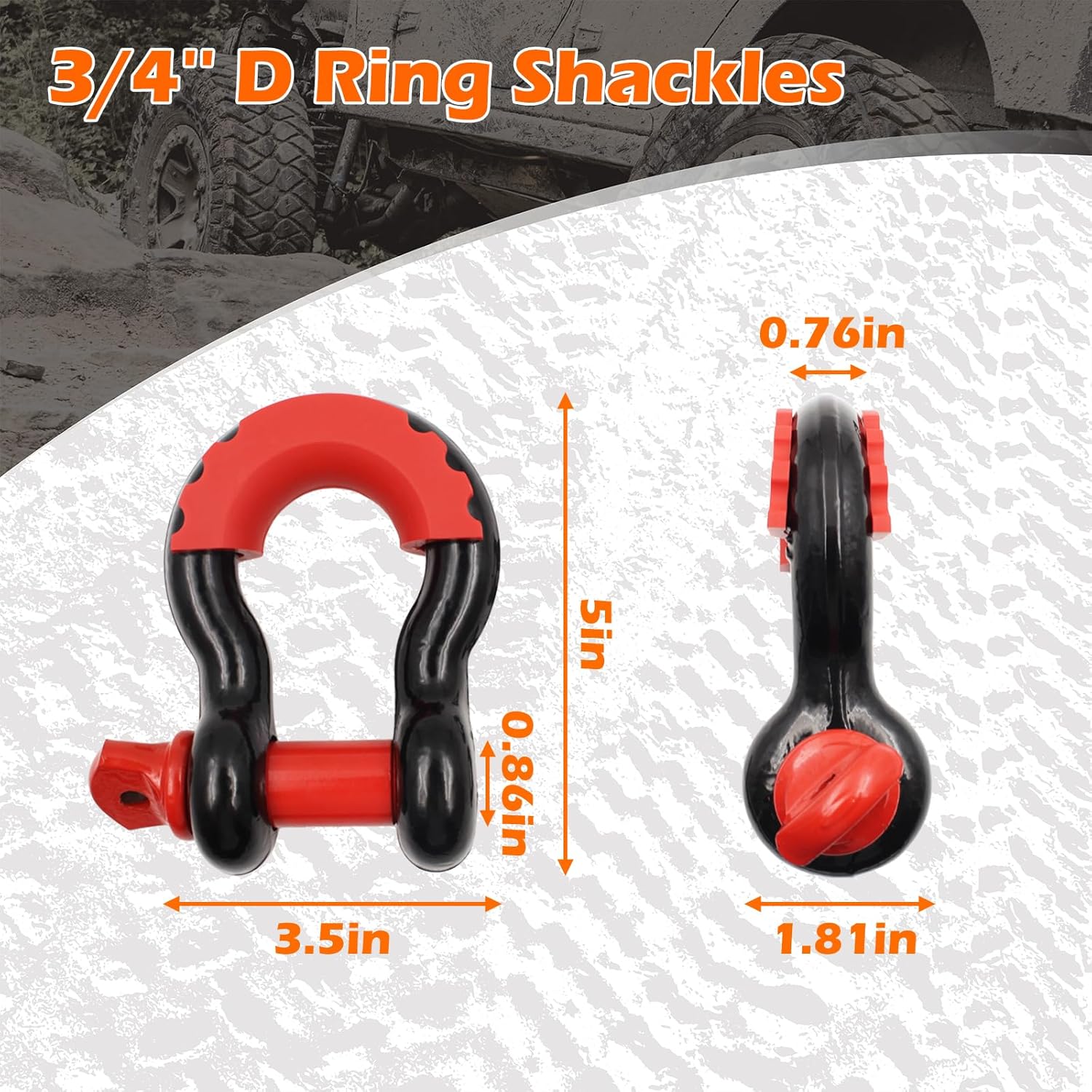 Offroad Recovery Strap Kit, 3" x 30ft Tow Strap+10 Ton Snatch Block Pulley+D Ring Shackles+Bag, 4x4 Winching Accessories